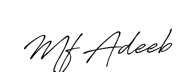 Also we have Mf Adeeb name is the best signature style. Create professional handwritten signature collection using Antro_Vectra_Bolder autograph style. Mf Adeeb signature style 7 images and pictures png