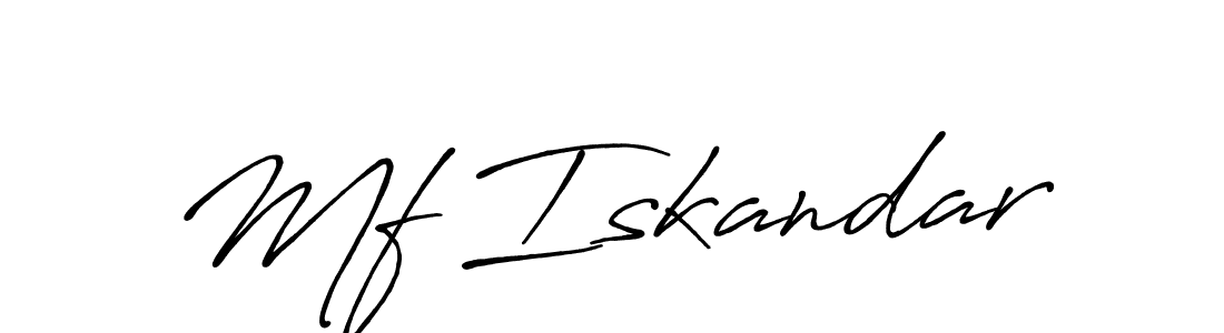 How to make Mf Iskandar signature? Antro_Vectra_Bolder is a professional autograph style. Create handwritten signature for Mf Iskandar name. Mf Iskandar signature style 7 images and pictures png
