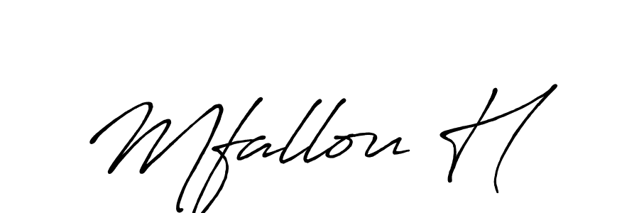 if you are searching for the best signature style for your name Mfallou H. so please give up your signature search. here we have designed multiple signature styles  using Antro_Vectra_Bolder. Mfallou H signature style 7 images and pictures png