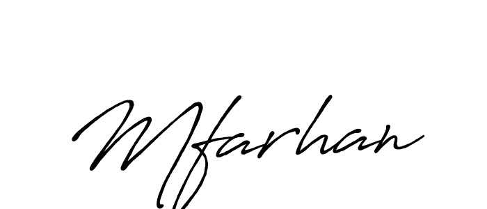 Design your own signature with our free online signature maker. With this signature software, you can create a handwritten (Antro_Vectra_Bolder) signature for name Mfarhan. Mfarhan signature style 7 images and pictures png