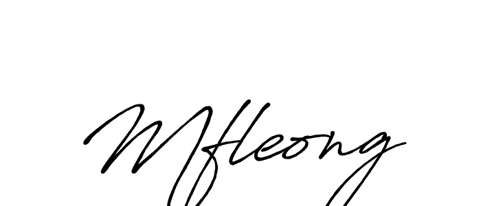 Make a beautiful signature design for name Mfleong. With this signature (Antro_Vectra_Bolder) style, you can create a handwritten signature for free. Mfleong signature style 7 images and pictures png