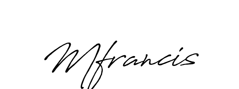Use a signature maker to create a handwritten signature online. With this signature software, you can design (Antro_Vectra_Bolder) your own signature for name Mfrancis. Mfrancis signature style 7 images and pictures png