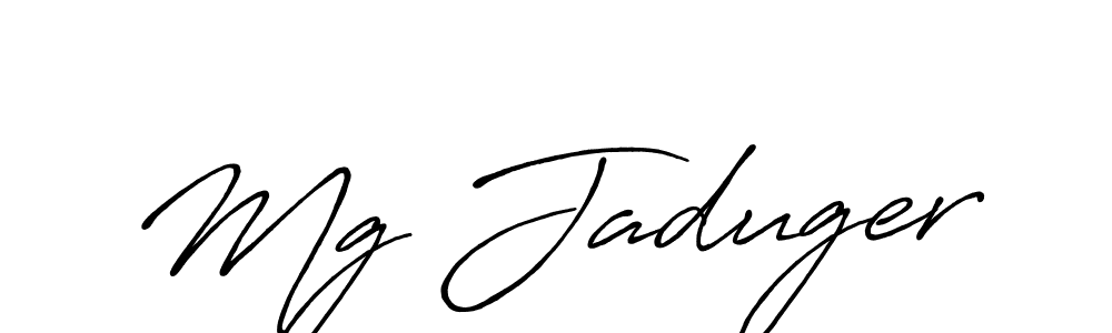 Use a signature maker to create a handwritten signature online. With this signature software, you can design (Antro_Vectra_Bolder) your own signature for name Mg Jaduger. Mg Jaduger signature style 7 images and pictures png