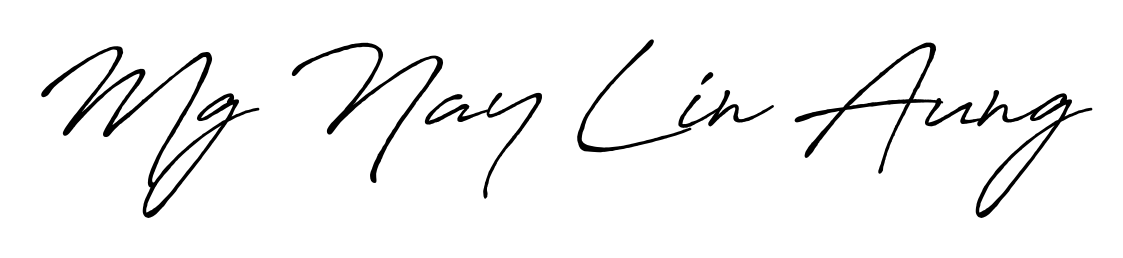 How to make Mg Nay Lin Aung name signature. Use Antro_Vectra_Bolder style for creating short signs online. This is the latest handwritten sign. Mg Nay Lin Aung signature style 7 images and pictures png