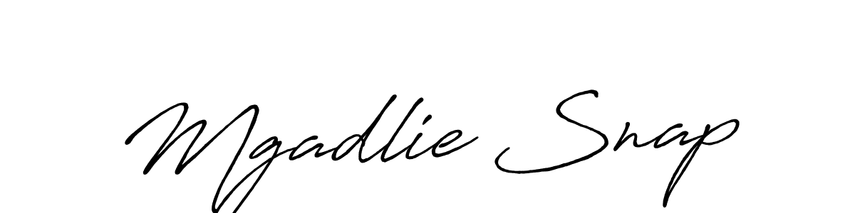 The best way (Antro_Vectra_Bolder) to make a short signature is to pick only two or three words in your name. The name Mgadlie Snap include a total of six letters. For converting this name. Mgadlie Snap signature style 7 images and pictures png