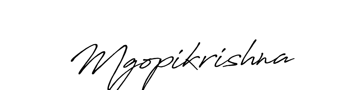 Design your own signature with our free online signature maker. With this signature software, you can create a handwritten (Antro_Vectra_Bolder) signature for name Mgopikrishna. Mgopikrishna signature style 7 images and pictures png