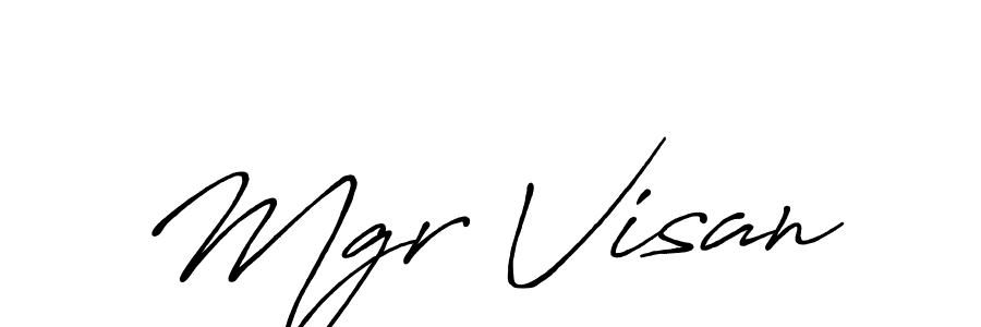 How to make Mgr Visan name signature. Use Antro_Vectra_Bolder style for creating short signs online. This is the latest handwritten sign. Mgr Visan signature style 7 images and pictures png