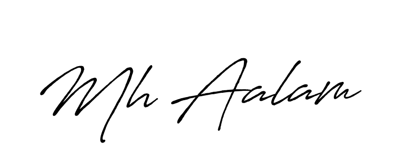 How to make Mh Aalam name signature. Use Antro_Vectra_Bolder style for creating short signs online. This is the latest handwritten sign. Mh Aalam signature style 7 images and pictures png