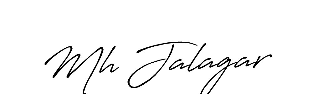 Create a beautiful signature design for name Mh Jalagar. With this signature (Antro_Vectra_Bolder) fonts, you can make a handwritten signature for free. Mh Jalagar signature style 7 images and pictures png