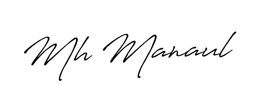 Similarly Antro_Vectra_Bolder is the best handwritten signature design. Signature creator online .You can use it as an online autograph creator for name Mh Manaul. Mh Manaul signature style 7 images and pictures png