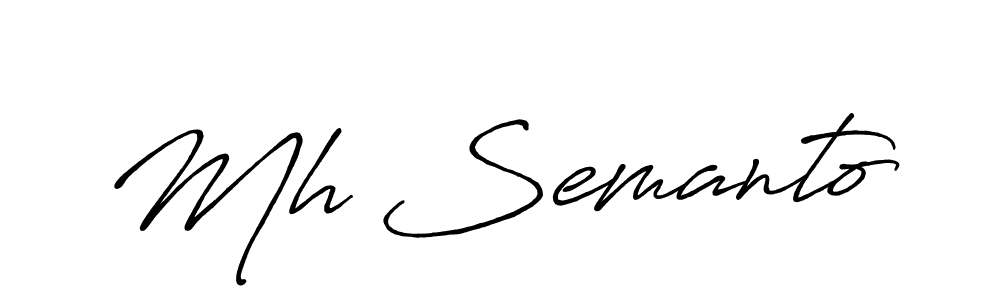 The best way (Antro_Vectra_Bolder) to make a short signature is to pick only two or three words in your name. The name Mh Semanto include a total of six letters. For converting this name. Mh Semanto signature style 7 images and pictures png