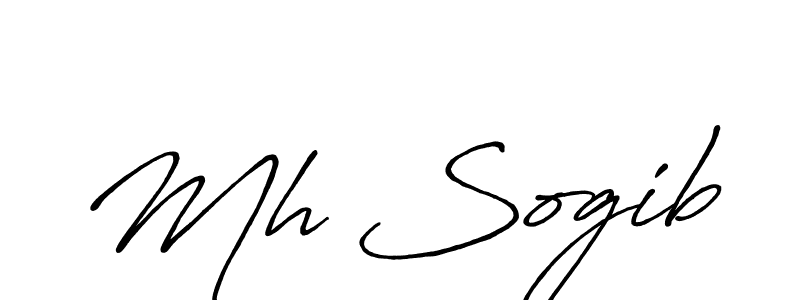 Similarly Antro_Vectra_Bolder is the best handwritten signature design. Signature creator online .You can use it as an online autograph creator for name Mh Sogib. Mh Sogib signature style 7 images and pictures png