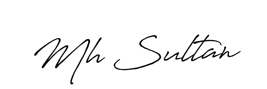 Make a beautiful signature design for name Mh Sultan. With this signature (Antro_Vectra_Bolder) style, you can create a handwritten signature for free. Mh Sultan signature style 7 images and pictures png