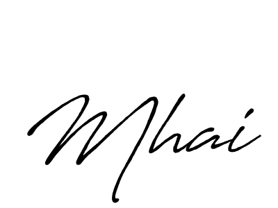 Make a beautiful signature design for name Mhai. With this signature (Antro_Vectra_Bolder) style, you can create a handwritten signature for free. Mhai signature style 7 images and pictures png