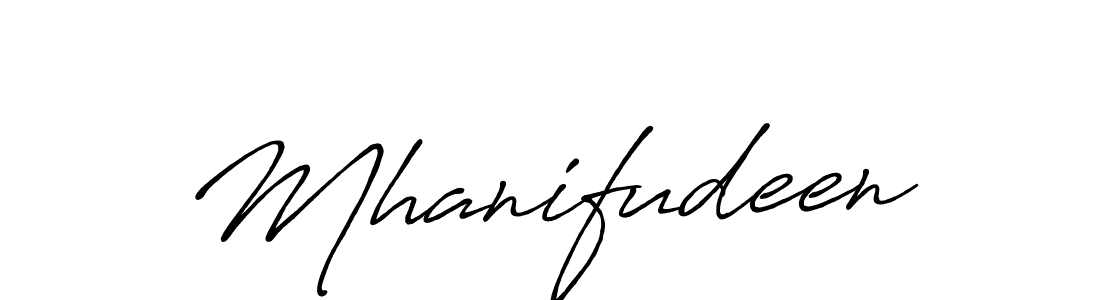 Design your own signature with our free online signature maker. With this signature software, you can create a handwritten (Antro_Vectra_Bolder) signature for name Mhanifudeen. Mhanifudeen signature style 7 images and pictures png