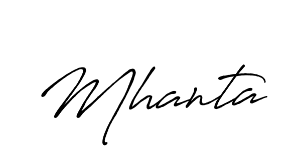 Mhanta stylish signature style. Best Handwritten Sign (Antro_Vectra_Bolder) for my name. Handwritten Signature Collection Ideas for my name Mhanta. Mhanta signature style 7 images and pictures png