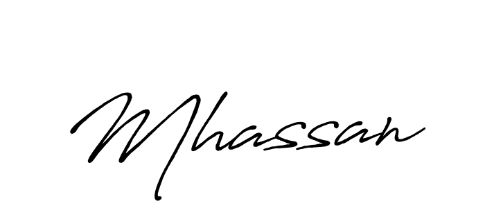 Use a signature maker to create a handwritten signature online. With this signature software, you can design (Antro_Vectra_Bolder) your own signature for name Mhassan. Mhassan signature style 7 images and pictures png