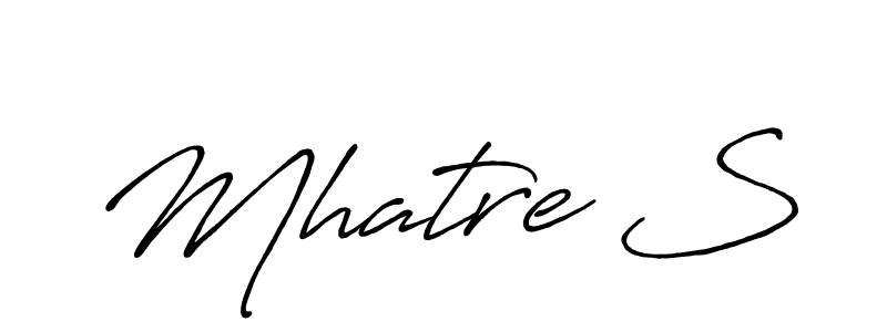 How to make Mhatre S name signature. Use Antro_Vectra_Bolder style for creating short signs online. This is the latest handwritten sign. Mhatre S signature style 7 images and pictures png