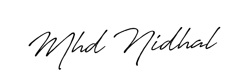 Similarly Antro_Vectra_Bolder is the best handwritten signature design. Signature creator online .You can use it as an online autograph creator for name Mhd Nidhal. Mhd Nidhal signature style 7 images and pictures png