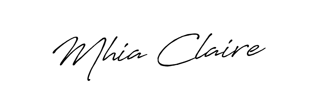 Also You can easily find your signature by using the search form. We will create Mhia Claire name handwritten signature images for you free of cost using Antro_Vectra_Bolder sign style. Mhia Claire signature style 7 images and pictures png