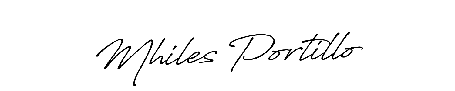 How to make Mhiles Portillo signature? Antro_Vectra_Bolder is a professional autograph style. Create handwritten signature for Mhiles Portillo name. Mhiles Portillo signature style 7 images and pictures png