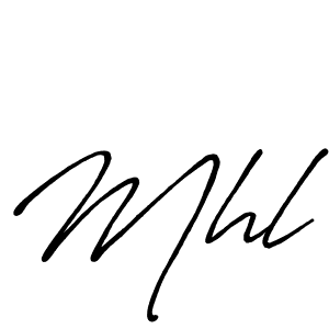 Mhl stylish signature style. Best Handwritten Sign (Antro_Vectra_Bolder) for my name. Handwritten Signature Collection Ideas for my name Mhl. Mhl signature style 7 images and pictures png