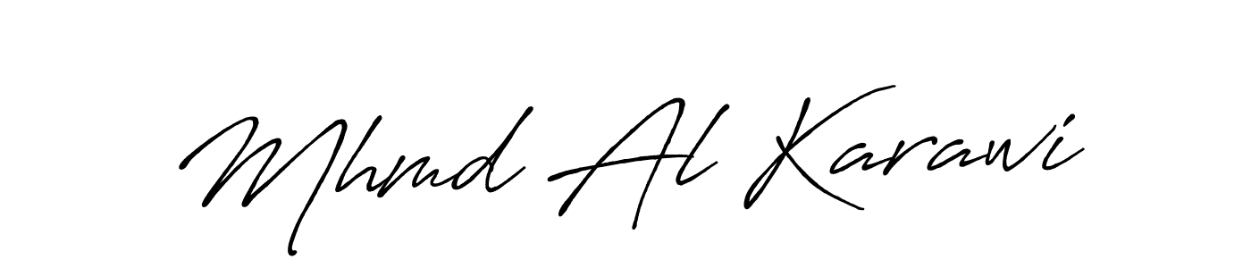 Make a beautiful signature design for name Mhmd Al Karawi. With this signature (Antro_Vectra_Bolder) style, you can create a handwritten signature for free. Mhmd Al Karawi signature style 7 images and pictures png