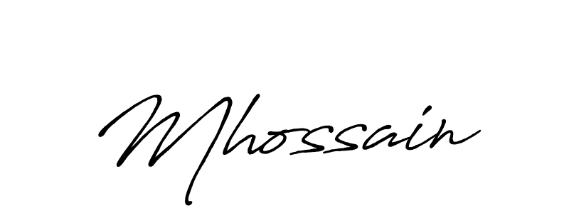 Create a beautiful signature design for name Mhossain. With this signature (Antro_Vectra_Bolder) fonts, you can make a handwritten signature for free. Mhossain signature style 7 images and pictures png