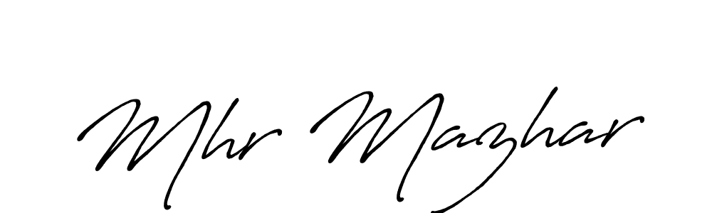 Mhr Mazhar stylish signature style. Best Handwritten Sign (Antro_Vectra_Bolder) for my name. Handwritten Signature Collection Ideas for my name Mhr Mazhar. Mhr Mazhar signature style 7 images and pictures png