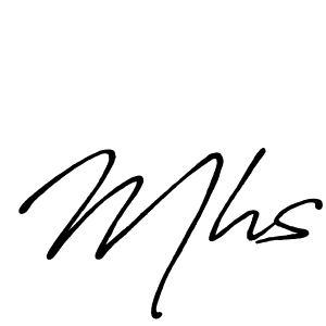 How to make Mhs name signature. Use Antro_Vectra_Bolder style for creating short signs online. This is the latest handwritten sign. Mhs signature style 7 images and pictures png