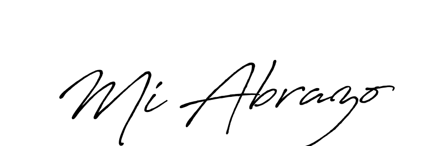How to make Mi Abrazo name signature. Use Antro_Vectra_Bolder style for creating short signs online. This is the latest handwritten sign. Mi Abrazo signature style 7 images and pictures png