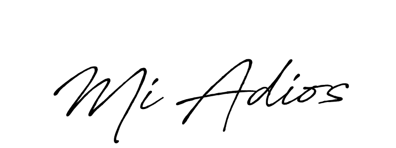 You can use this online signature creator to create a handwritten signature for the name Mi Adios. This is the best online autograph maker. Mi Adios signature style 7 images and pictures png