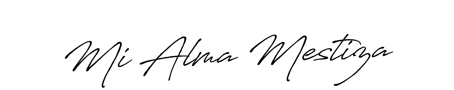 Create a beautiful signature design for name Mi Alma Mestiza. With this signature (Antro_Vectra_Bolder) fonts, you can make a handwritten signature for free. Mi Alma Mestiza signature style 7 images and pictures png