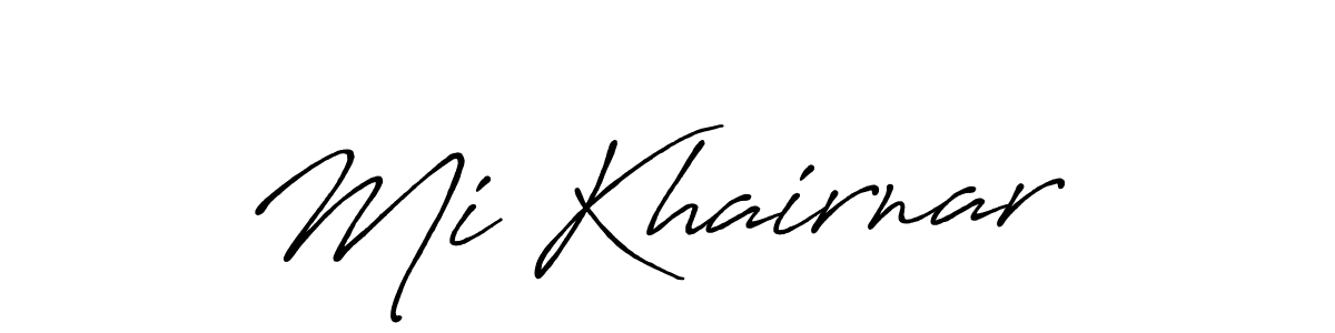 if you are searching for the best signature style for your name Mi Khairnar . so please give up your signature search. here we have designed multiple signature styles  using Antro_Vectra_Bolder. Mi Khairnar  signature style 7 images and pictures png