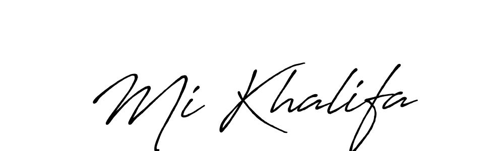 Design your own signature with our free online signature maker. With this signature software, you can create a handwritten (Antro_Vectra_Bolder) signature for name Mi Khalifa. Mi Khalifa signature style 7 images and pictures png