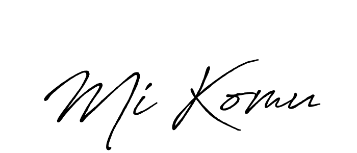 Create a beautiful signature design for name Mi Komu. With this signature (Antro_Vectra_Bolder) fonts, you can make a handwritten signature for free. Mi Komu signature style 7 images and pictures png