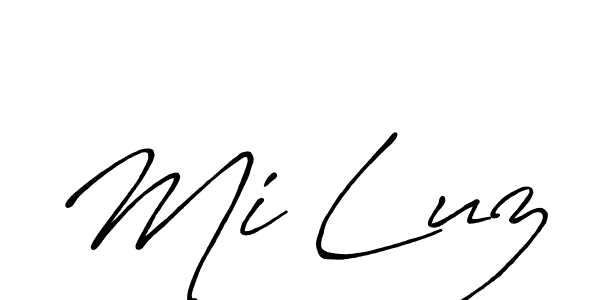 The best way (Antro_Vectra_Bolder) to make a short signature is to pick only two or three words in your name. The name Mi Luz include a total of six letters. For converting this name. Mi Luz signature style 7 images and pictures png