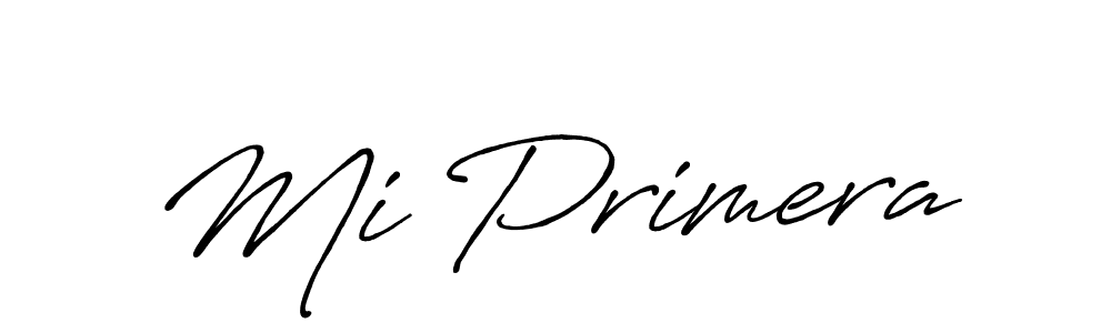 Use a signature maker to create a handwritten signature online. With this signature software, you can design (Antro_Vectra_Bolder) your own signature for name Mi Primera. Mi Primera signature style 7 images and pictures png
