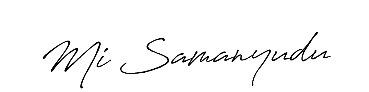 The best way (Antro_Vectra_Bolder) to make a short signature is to pick only two or three words in your name. The name Mi Samanyudu include a total of six letters. For converting this name. Mi Samanyudu signature style 7 images and pictures png