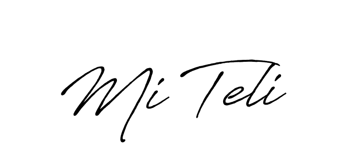 The best way (Antro_Vectra_Bolder) to make a short signature is to pick only two or three words in your name. The name Mi Teli include a total of six letters. For converting this name. Mi Teli signature style 7 images and pictures png
