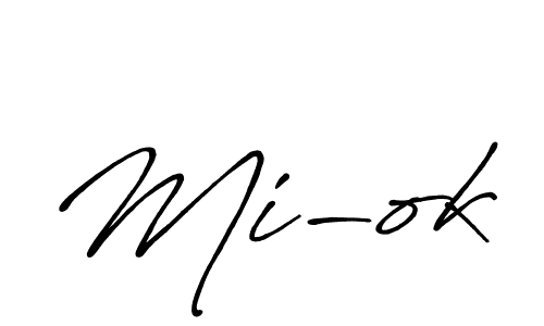 How to make Mi-ok signature? Antro_Vectra_Bolder is a professional autograph style. Create handwritten signature for Mi-ok name. Mi-ok signature style 7 images and pictures png