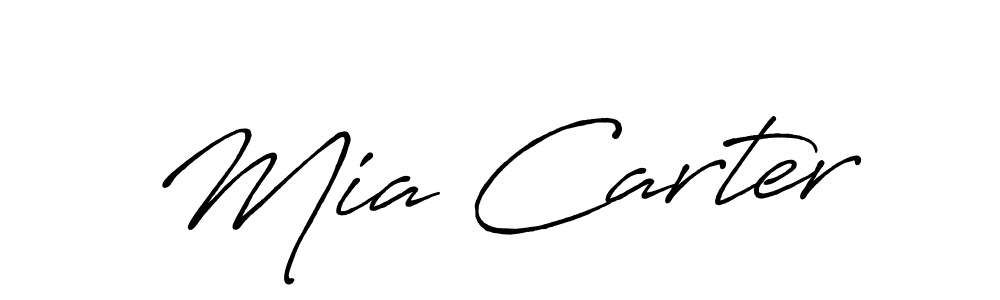 The best way (Antro_Vectra_Bolder) to make a short signature is to pick only two or three words in your name. The name Mia Carter include a total of six letters. For converting this name. Mia Carter signature style 7 images and pictures png