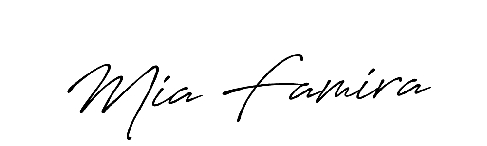 It looks lik you need a new signature style for name Mia Famira. Design unique handwritten (Antro_Vectra_Bolder) signature with our free signature maker in just a few clicks. Mia Famira signature style 7 images and pictures png