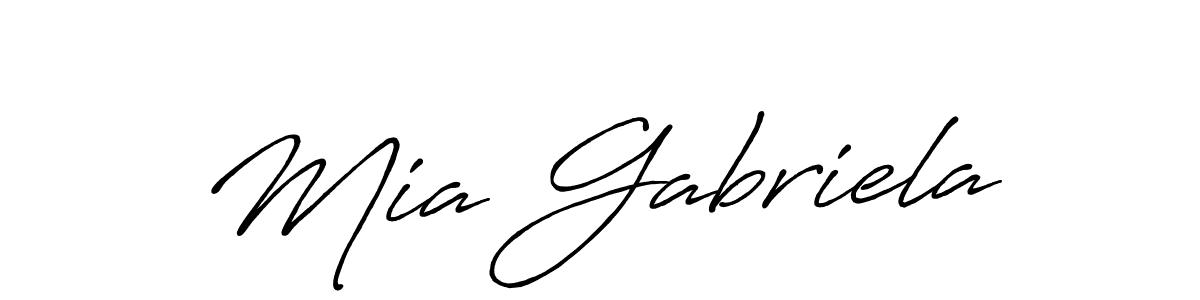 It looks lik you need a new signature style for name Mia Gabriela. Design unique handwritten (Antro_Vectra_Bolder) signature with our free signature maker in just a few clicks. Mia Gabriela signature style 7 images and pictures png