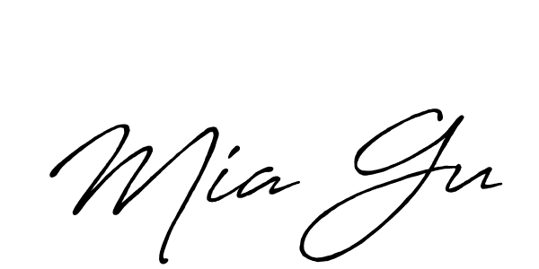 Create a beautiful signature design for name Mia Gu. With this signature (Antro_Vectra_Bolder) fonts, you can make a handwritten signature for free. Mia Gu signature style 7 images and pictures png