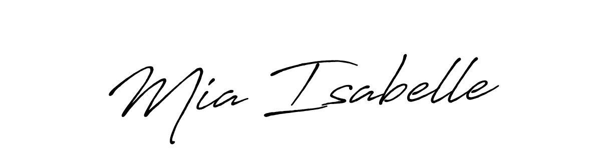 How to make Mia Isabelle name signature. Use Antro_Vectra_Bolder style for creating short signs online. This is the latest handwritten sign. Mia Isabelle signature style 7 images and pictures png