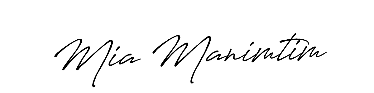 if you are searching for the best signature style for your name Mia Manimtim. so please give up your signature search. here we have designed multiple signature styles  using Antro_Vectra_Bolder. Mia Manimtim signature style 7 images and pictures png