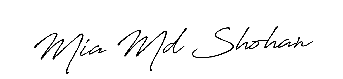 The best way (Antro_Vectra_Bolder) to make a short signature is to pick only two or three words in your name. The name Mia Md Shohan include a total of six letters. For converting this name. Mia Md Shohan signature style 7 images and pictures png