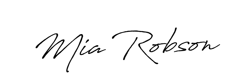 How to make Mia Robson name signature. Use Antro_Vectra_Bolder style for creating short signs online. This is the latest handwritten sign. Mia Robson signature style 7 images and pictures png