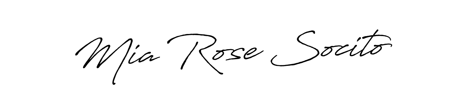Create a beautiful signature design for name Mia Rose Socito. With this signature (Antro_Vectra_Bolder) fonts, you can make a handwritten signature for free. Mia Rose Socito signature style 7 images and pictures png